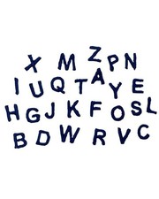 Applicazione Termoadesiva Lettera Iniziali Mini Stampatello Ricamo Polsini Alfab