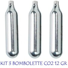 KIT 3 Bombolette aria compressa Co2 da 12 gr Gonfiaggio gomme Bici CORSA ROAD