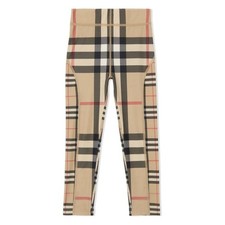Leggings Burberry bambino a quadri a contrasto