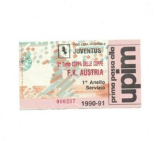 252. BIGLIETTO COPPA DELLE COPPE JUVENTUS- F.K. AUSTRIA 1990-91