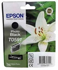 EPSON T0591 GIGLIO CARTUCCIA ORIGINALE NERO FOTO PER STYLUS PHOTO R2400