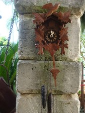 ANTICO OROLOGIO  A CUCU  TEMA  5 FOGLIE MADE IN GERMANY FUNZIONANTE