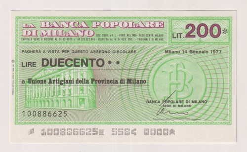 Miniassegni banca popolare - ,