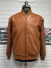 Bellizzi Men Tan Bomber Jacket