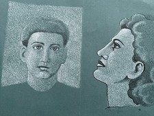 CLAUDIO MEDAGLIA DISEGNO A CHINA "ricciarello" anni '60 non firmato ma garantito