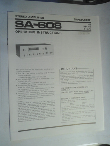 Pioneer 608 manuale di - sa-608,