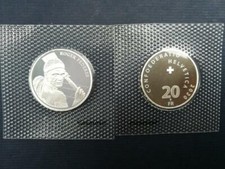 Moneta Roger Federer argento conio non circolata 