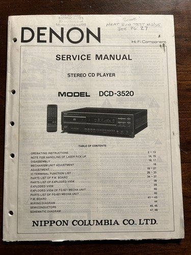 Denon model dcd 3520 lettore - model, dcd-3520