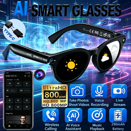 8mp smart glasses - ai,