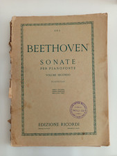 Cf7,antico spartito musicale,sonate per pianoforte,beethoven,copertina staccata