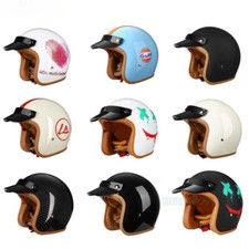 Casco Moto 3/4 Retrò Mezza Faccia Aperta Casco Equitazione Anticollisione Protecti