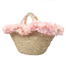 Borsa in vimini con bordo a