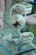 1 porta ciuccio e catena pinza neonato sfoglia argento 925 brings baby pacifier