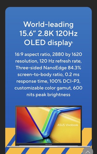 Asus vivobook intel 1355u - asus, i7