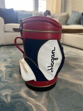 Raro espositore vintage BEN HOGAN rosso bianco e blu "mini sacca da golf"