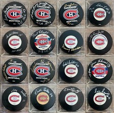 170 dischi da hockey firmati giocatori Montreal Canadiens diversi a scelta