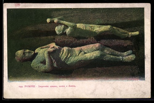 Cartolina pompei impronte - pompei,,