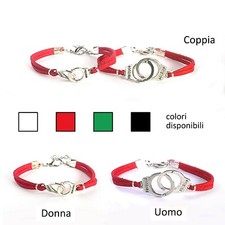 bracciale per coppia con manette braccialetto unisex simbolo unione legame amore