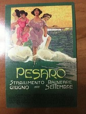 PESARO, STABILIMENTO BALNEARE, autore COMELLI cartolina ristampa, 2000 ottima