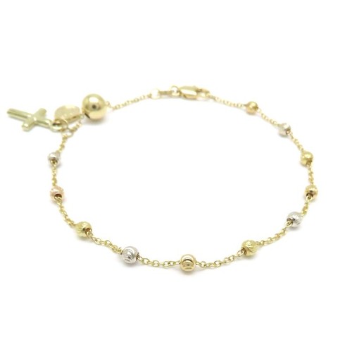 Bracciale medaglia croce oro