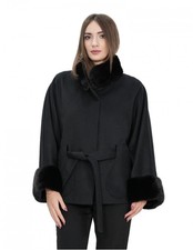 Mantellina nero 44-52 tessuto