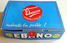 VINTAGE SCATOLA BOX CARTONE EBANO LUCIDA SCARPE -PUBBLICITA- ANNI 60-70