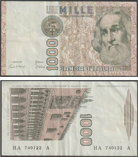 1000 lire 1982 - 1000, 16/3/1982