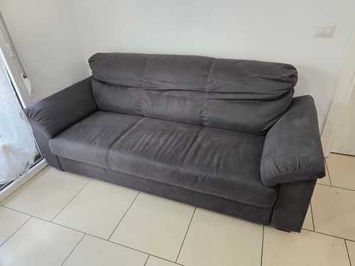 Divano posti tessuto grigio - 3,