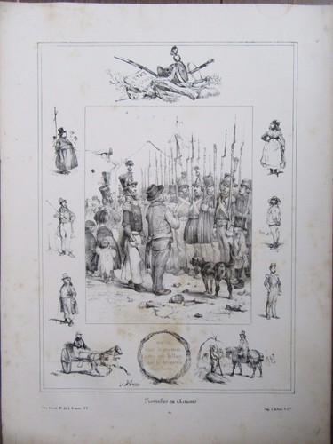 Gravure 1840 victor adam mieux - victor,
