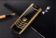 Telefono cellulare VERTU V10 metallo nero oro lusso bar telefono doppia sim copia Vertu