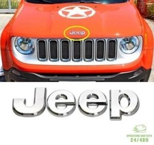 SCRITTA JEEP stemma anteriore posteriore per renegade compass cherockee cromato