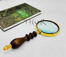 Manico in legno design marrone e ottone doppio vetro alta potenza antico portatile