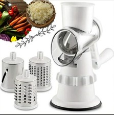 Affettatrice Verdure 3 in 1 | Mandolina Rotante con 3 Lame in Acciaio Inox