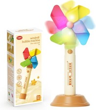 Mulino a Vento Bubble Wand, Macchina Elettronica per Bolle per Bambini con Soluzione a Bolle