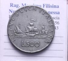 NL* ITALIA REPUBBLICA 500 LIRE CARAVELLE FALSO D'EPOCA grammi 8,38