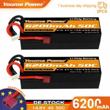 2 pezzi 14,8 V 4S 6200 mAh batteria lipo custodia rigida Deans per RC auto camion buggy auto camion