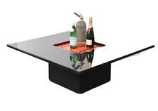 TAVOLINO DA CAFE ITALIANO WILLY RIZZO IN LEGNO LACCATO CON BAR E VASSOIO ANNI 70