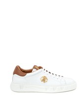 Sneaker bianca con Logo Oro