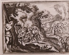 Stampa -Persecuzione dei protestanti - Merian -1703 - Storia Universale Imhoff