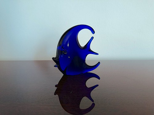 Pesce blu vetro murano - blu,
