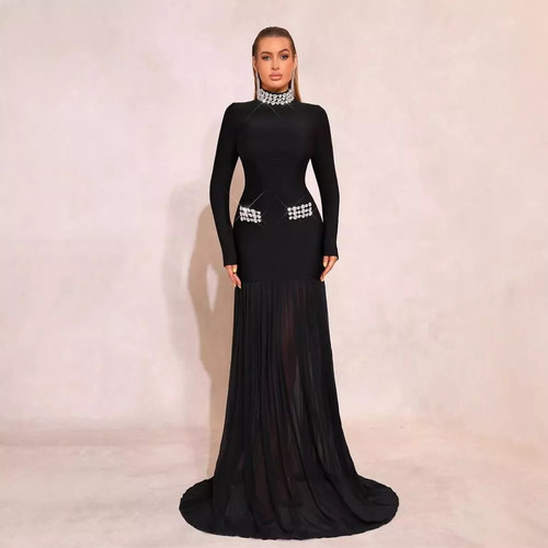 Vestito lungo nero elegante - vestito,