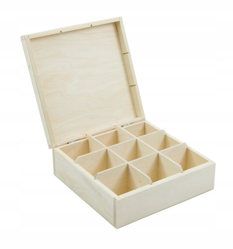 Scatola legno tè scomparti - scatola,