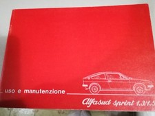LIBRETTO USO E MANUTENZIONE ALFASUD SPRINT 1.3 /1.5 ed.04/78