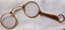 Antico Lorgnette da teatro in ottone dorato pieghevole – occhiali vintage fine ’