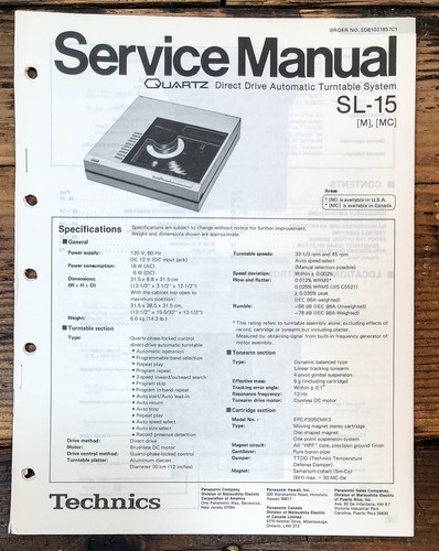 Technics 15 - technics, sl-15