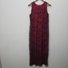 Maxi abito vintage Bayer Studio 12 rosso capriccioso fata scura grunge strega vampiro