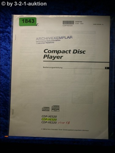 Sony manuale istruzioni cdp - sony, di