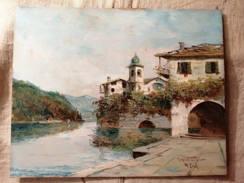 Quadro pini lago lugano - quadro,