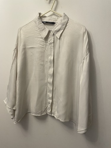 Blusa camicia zara crema - zara,