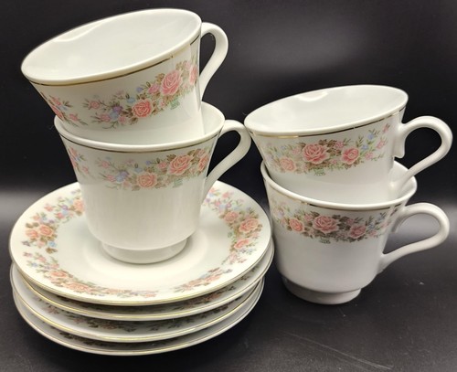 Vintage pink rose floral china - floral,